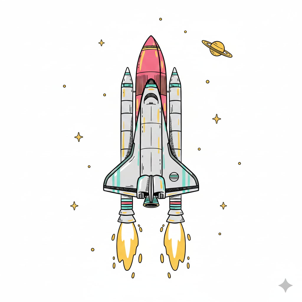 Rocket launching into space